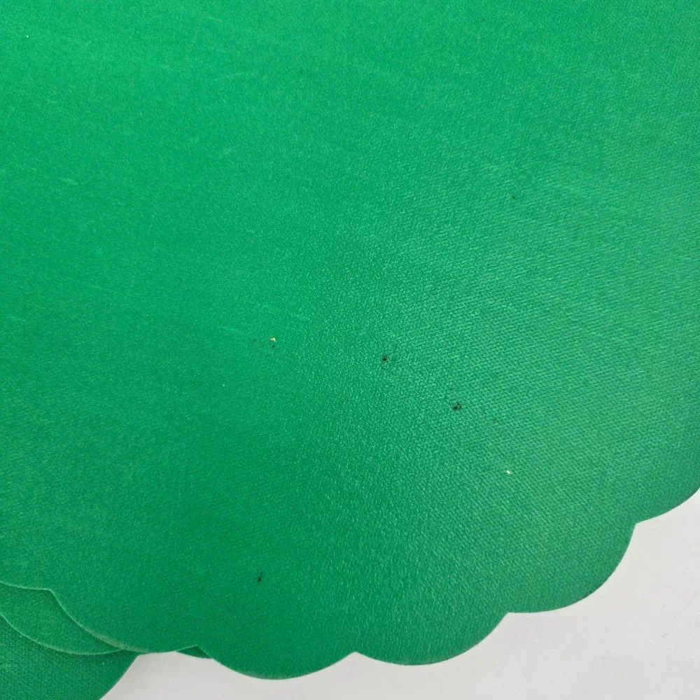 Vintage Kmart Christmas Placemats Set 6 Green Gold Holly Scalloped Holiday